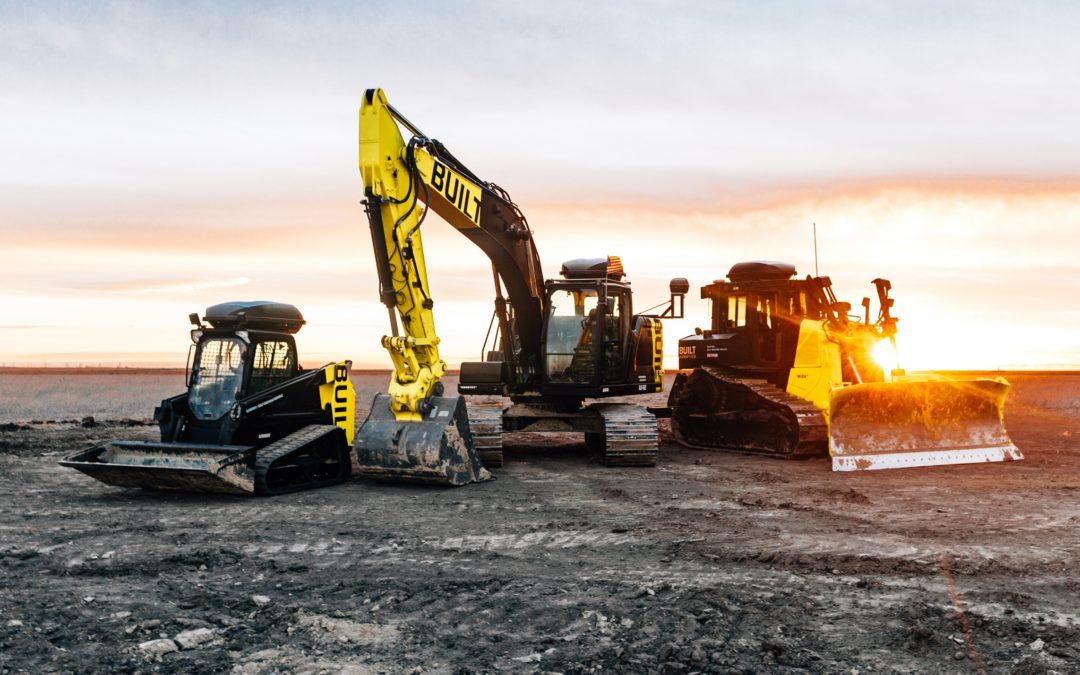 Escavatore su sito di scavo